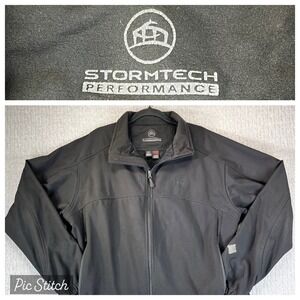 Stormtech Performance Black Softshell Jacket Men Size Large lined, full zip